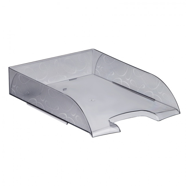 Лоток для бумаг горизонтальный "Frost", тонированный серый, СТАММ (4) Лоток для бумаг горизонтальный "Frost", тонированный серый, СТАММ (4)