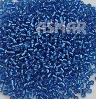 Бисер "ASMAR" размер №8, вес: 450 г, синий, внутреннее серебрение