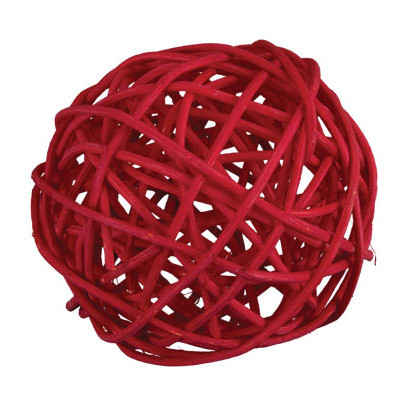 Шар декоративный d 7см из ротанга, №12 красный, Blumentag/BRF-7 №12 (12)