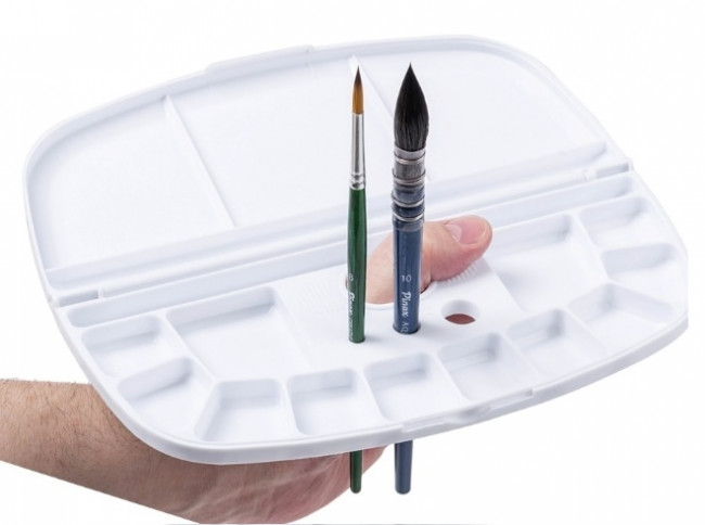 Палитра с крышкой и ячейками для красок, пластик, PF-1023