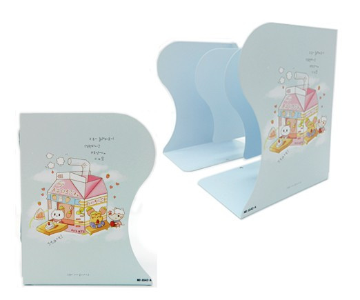 Подставка для книг - держатель на полку CO-63 "Молочный коктейль" металлическая, 19х15см, голубая, в к/кор №6542-А (1/1/24)