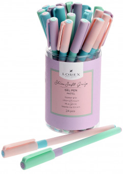Ручка гел. LOREX PASTEL SLIM SOFT GRIP 0,5 мм синий рез. грип ассорти