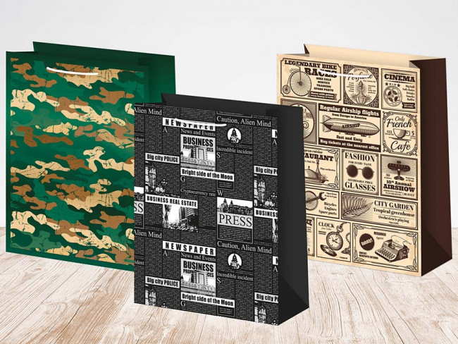 Пакет подарочный 26-32 лам.матовый микс, Микрос (12)