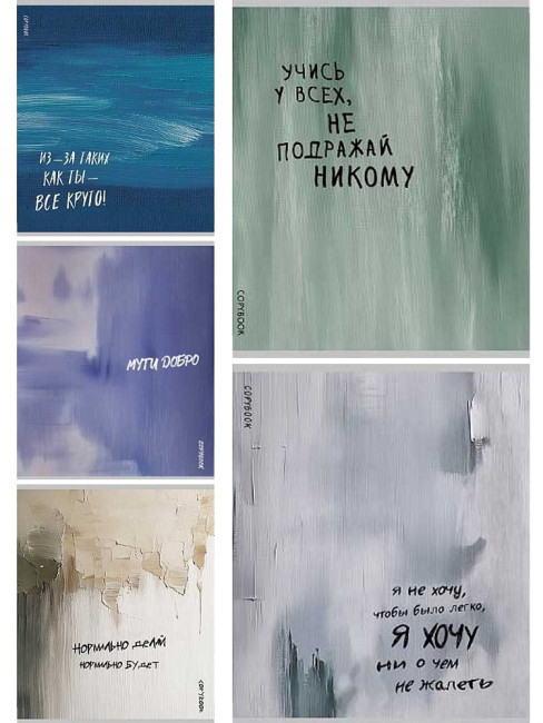 Тетрадь 48 клетка "Вдохновляющие надписи", скрепка, Prof-Press/Т48-9124 (5)