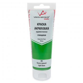 Краска акриловая глянцевая 75мл 19 Светло-зеленый, Studio, VISTA-ARTISTA/ VAAG-75 19