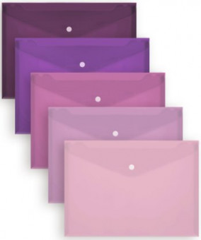Папка с кнопкой А-4   DI-4 "Фиолетовые оттенки" INTELLIGENT 33х23см, пластик, ассорти, штрихкод на папке (10/250/500)