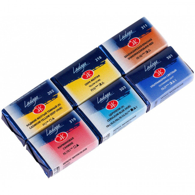 Акварель художественная 6 цветов, 2,5 мл, кювет Городской этюд Ладога Невская палитра 201352010