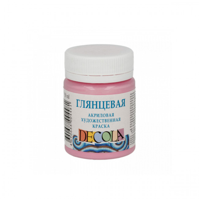 Краска акриловая художественная 1 цвет, 50мл, глянцевый, цвет розовый, банка Decola Невская палитра 2928322