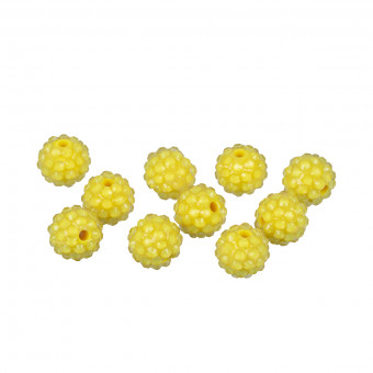 Бусина 14мм пластик, №09 желтый, 10шт, Zlatka/BWR-14 №09