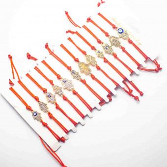 Набор браслетов из красной нити 100422-23 (12)