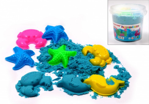 РАДУЖНЫЙ ПЕСОК .НАБОР ДЛЯ ЛЕПКИ С ФОРМАМИ .(1000 гр.в пласт.ведре). ASMAR (6)