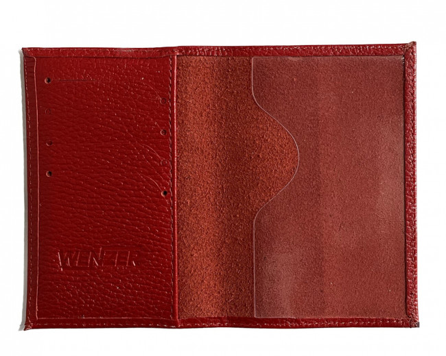 Обложка на паспорт WENZER OFFiCE, Passport из натур.кожи ср гл с карманом, "флоттер", красный