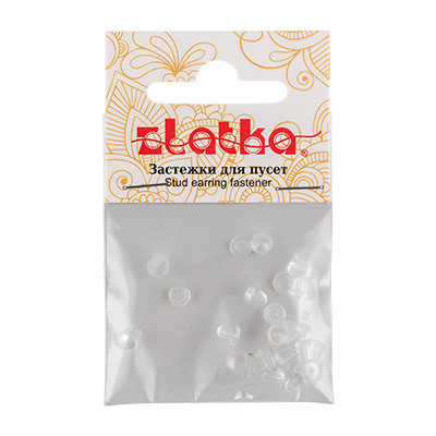 Зажим для пусет 12 х 7 мм, 20 шт. прозрачный Zlatka/MFZ-02 Зажим для пусет 12 х 7 мм, 20 шт. прозрачный Zlatka/MFZ-02