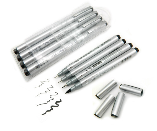 Линеры набор черные 4 шт. (0.1, 0.2, 1.0, 2.0) с клипом Superior CC-7  MS-807A (1/1/360)