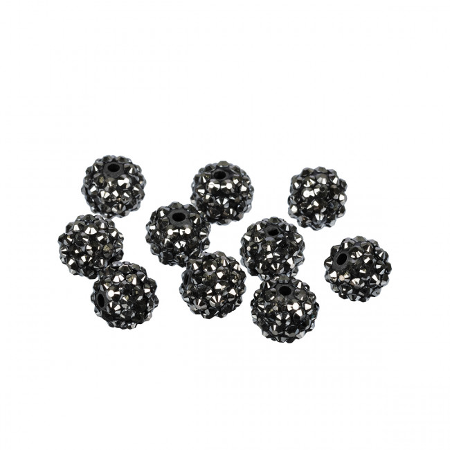 Бусина 14мм пластик, №12 т.серебро, 10шт, Zlatka/BWR-14 №12