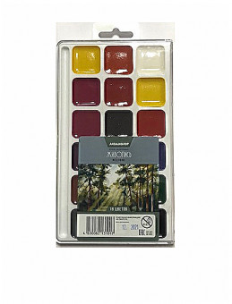 Краска акварель 18цв "Живопись" без кисти, Аква-колор/JIV-W18