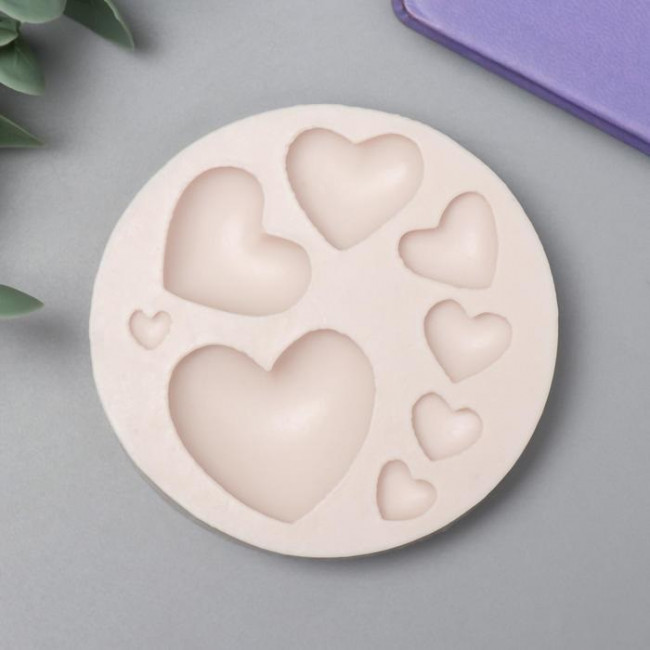 Молд силикон "Сердечки" 8 предметов   6947509