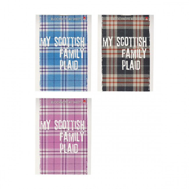 Блокнот А7 40л клетка"Шотландка", гибкая обложка, BV/3-40-568