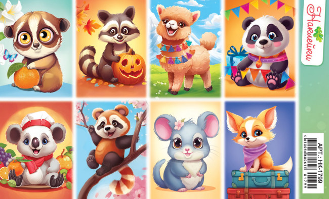 Наклейки (21 глиттер) НК-1799 (20)