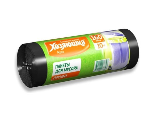 Мешки для мусора 160л ПВД "Профи", в рулоне 10шт,