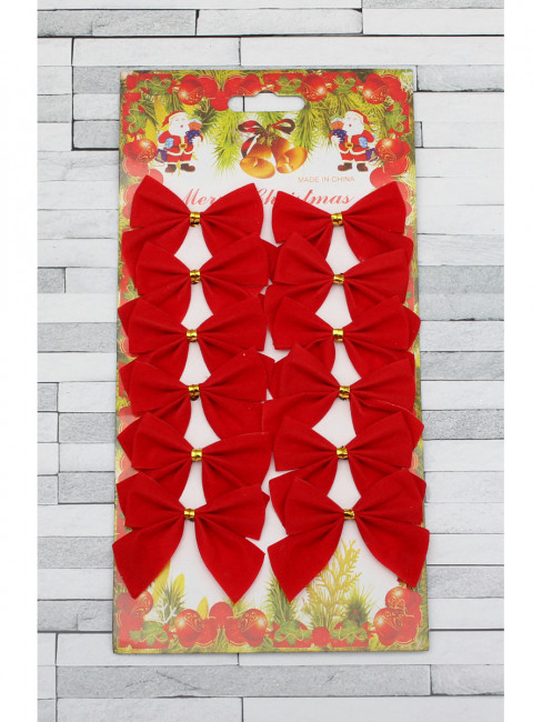 Набор ёлочных бантов 5,5см "Праздничный", 12шт, MILAND/НУ-8357