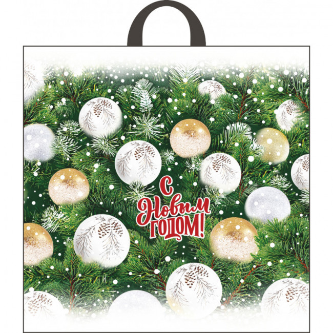 Пакет ПВД петлевой (44*44) 70 мкм "Белые шары" (25)