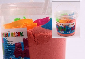 РАДУЖНЫЙ ПЕСОК .НАБОР ДЛЯ ЛЕПКИ С ФОРМАМИ .(750 гр.в пласт.ведре).