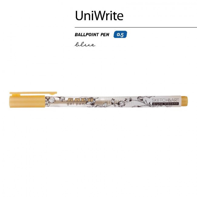 Ручка гелевая 0,8мм золотая "Sketch&Art. UniWrite.Gold", для скетчинга, BV/20-0312/02 (24) Ручка гелевая 0,8мм золотая "Sketch&Art. UniWrite.Gold", для скетчинга, BV/20-0312/02 (24)