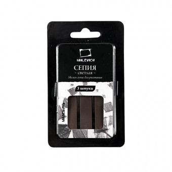Сепия светлая Малевичъ, набор квадратных мелков, 3 шт 810009