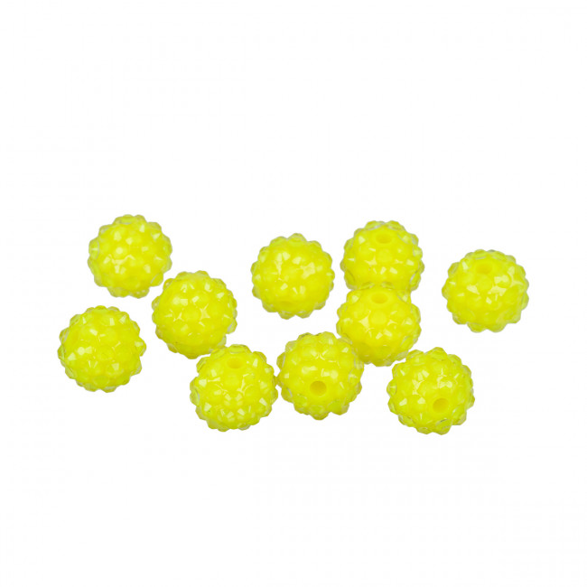 Бусина 14мм пластик, №14 ярко-желтый, 10шт, Zlatka/BWR-14 №14