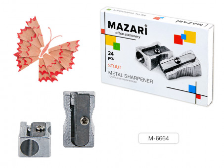 Точилка 1 отверстие "Stout" металлическая, Mazari/M-6664 (24)