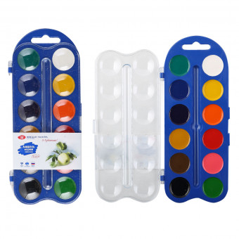 Акварель 12 цветов, медовая, без кисточки, пластиковая коробка Невская палитра 227421538