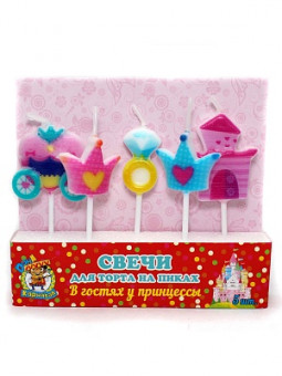 Свечи для торта на пиках "В гостях у принцессы" 5 шт. С-6595
