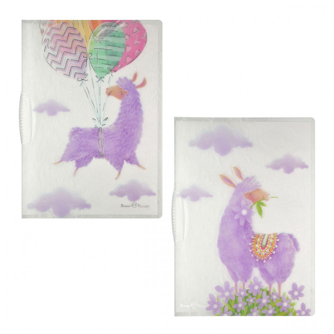 Папка А4 400мкр с пластиковым клипом "Лавандовые ламы", BV/14-040/02 (12)