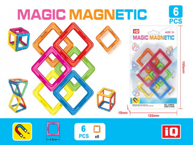 Магнитный конструктор "Магический магнит" (19,5х12,5х1 см)(6 деталей, в блистере) ( Арт. 2001547)