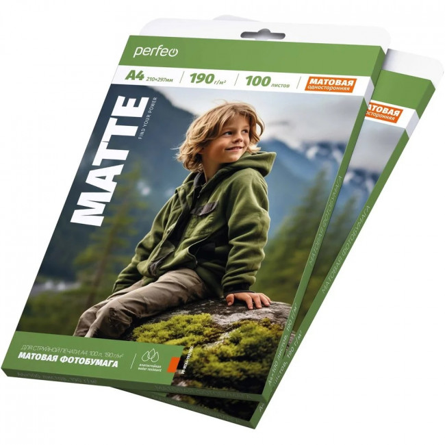 Фотобумага A4 190 г/м2 матовая 100л Perfeo/PF-MTA4-190/100