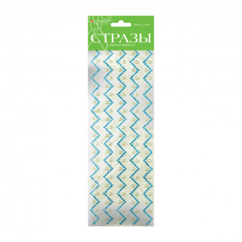 Самоклеящиеся стразы "Зигзаг с жемчугом", 6цв, №19, BV/2-127/03