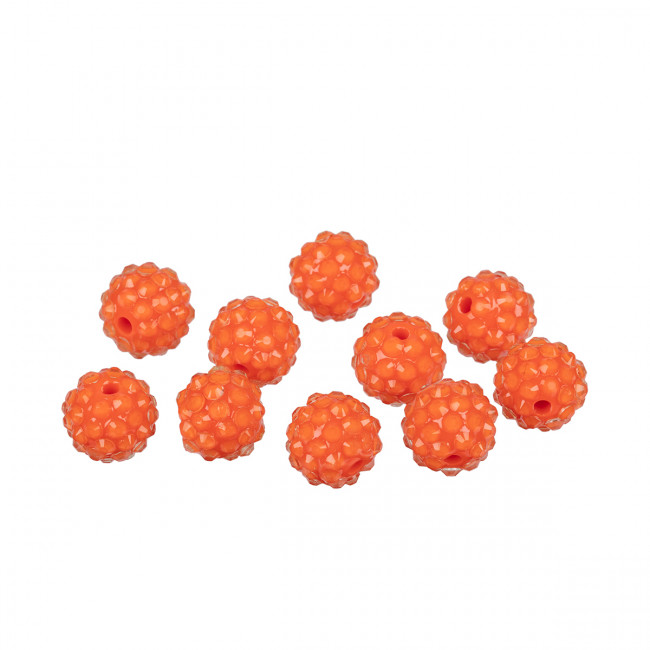 Бусина 14мм пластик, №16 ярко-оранжевый, 10шт, Zlatka/BWR-14 №16