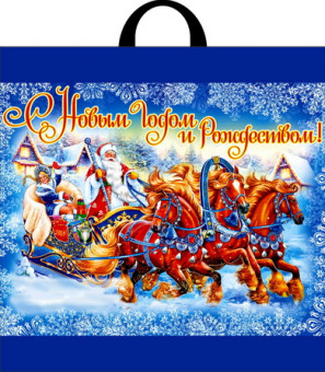 Пакет ПВД (44*44) 70 мкм. Петлевой "Новогоднее веселье" (25)