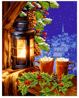 Картина по номерам "Тихий зимний вечер" 40*50см, GLA69, мягкая упаковка