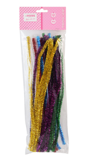 Проволока Шенил 0,9 x30см пушистая "Блестящая" ассорти цветов, 30шт, deVENTE/8000094 (12)