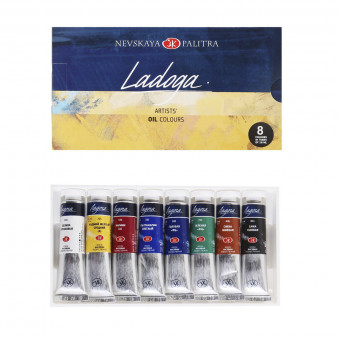 Краска масляная 18мл, ассорти 8 цветов Ладога Невская палитра 1241081