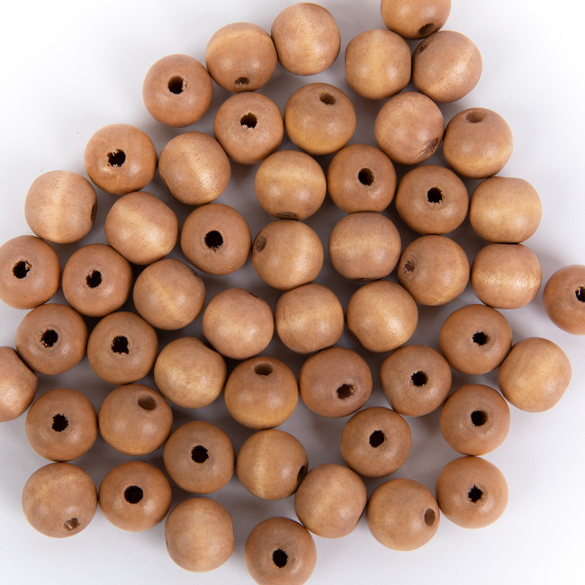 Бусина деревянная 14мм, 40г, тёмное дерево, 45 шт±5, Zlatka/HWBD-14