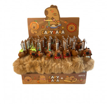 Ручка шариковая синяя Магистр "Нарядные капибары" с подвеской (40)