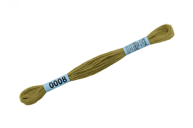 Нитки для вышивания "Gamma"    мулине  ( 0001-0206 )  100% хлопок     8 м №0008 оливковый