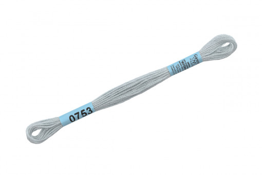 Нитки для вышивания "Gamma"    мулине  ( 0207-0819 )  100% хлопок     8 м №0753 св-серо-голубой