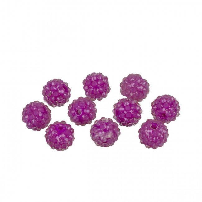Бусина 14мм пластик, №19 ярко-фиолетовый, 10шт, Zlatka/BWR-14 №19