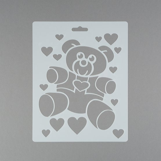 Трафарет 25,5x20,5см плаcтиковый, плюшевый мишка, Сонет Невская палитра/DK28031