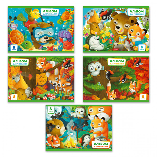 Альбом для рисования А4 8л "Лесные жители", скрепка, Светоч/16АЛСК4_1_3_9 -000651 (20) Альбом для рисования А4 8л "Лесные жители", скрепка, Светоч/16АЛСК4_1_3_9 -000651 (20)