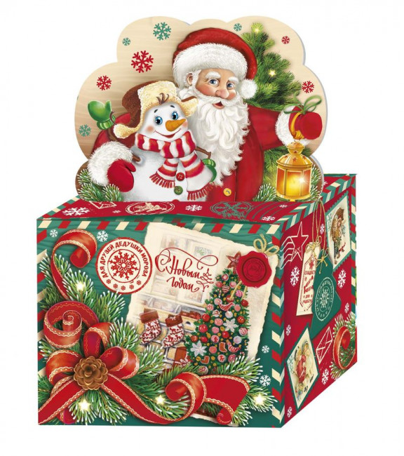 Коробка для конфет на 800г 1,5 14,5х10х12/22см "Посылка", Микрос/ап0692